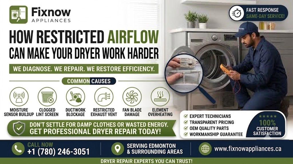 How Restricted Airflow Can Make Your Dryer Work Harder | FixNow Appliances